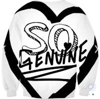 a sweatshirt with the word so genuine on it